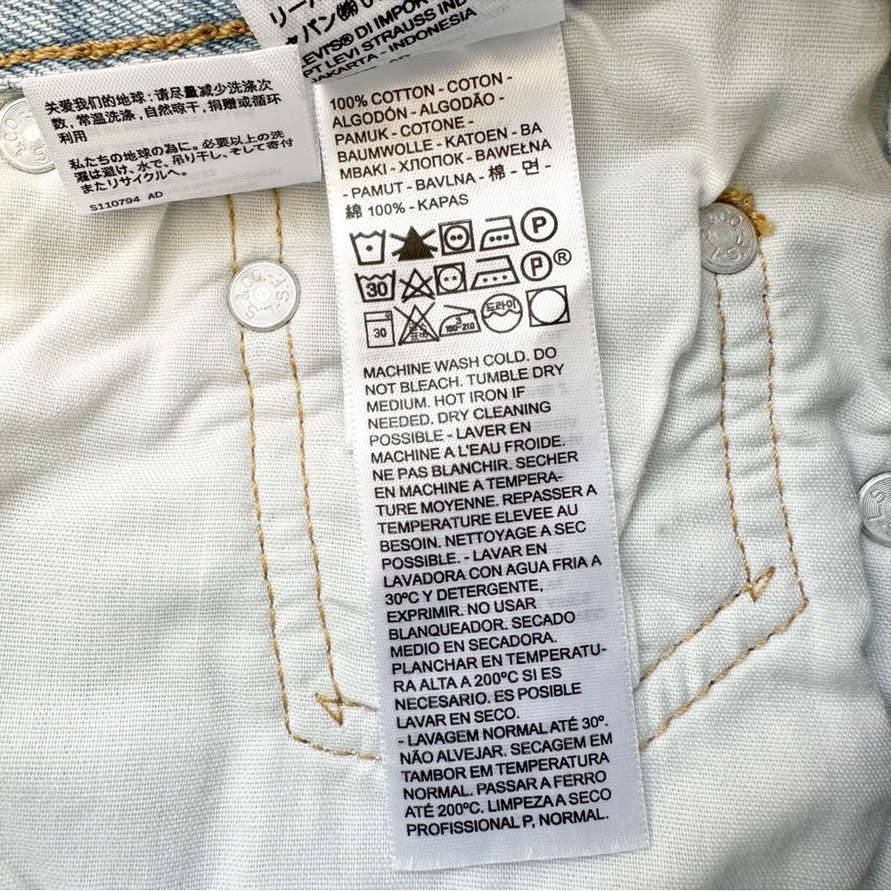 Levi's Light Blue Distressed Women Shorts - Picture 11 of 13